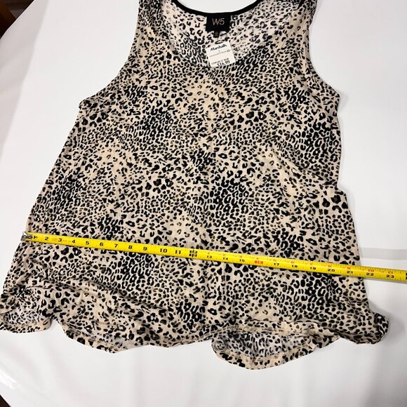 W5 Women's XL Animal Leopard‎ Print Sleeveless High Low Tank Top - Picture 8 of 9